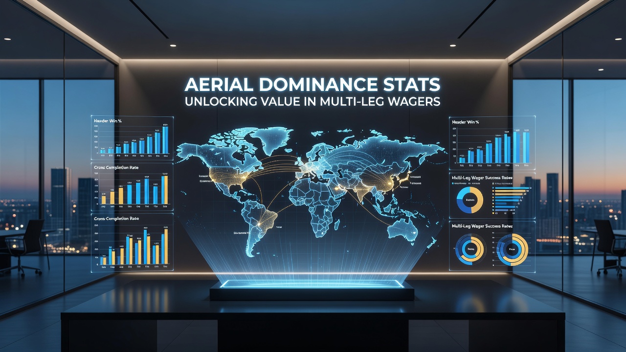 Detailed football match statistics display showing aerial duel percentages