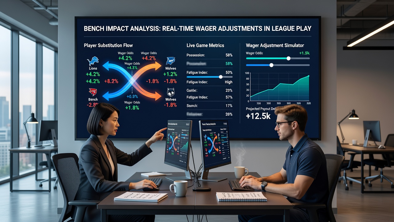 Real-time data visualization showing bench impact on live league betting markets