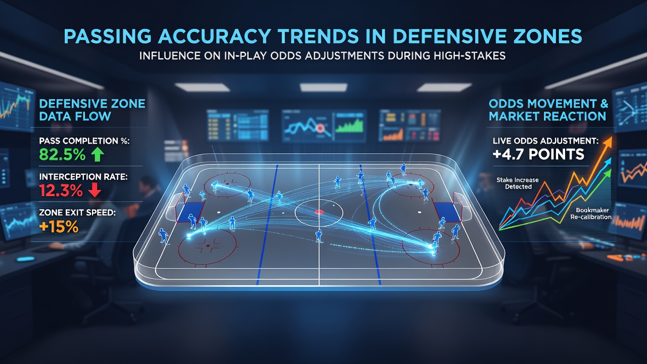 In-play betting interface displaying odds adjustments tied to defensive passing statistics